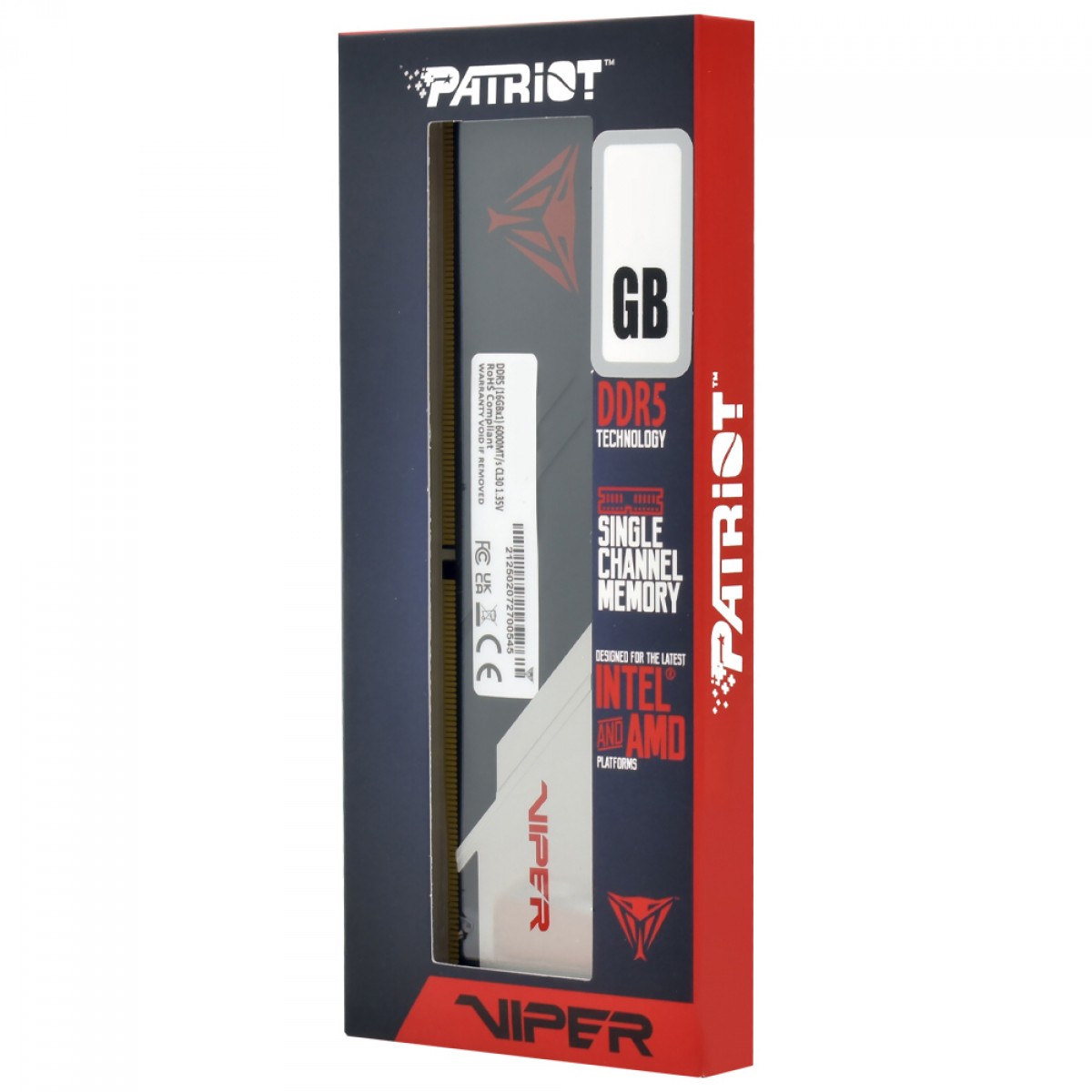 Memória DDR5 Patriot Viper Venom, 8GB, 6000MHz, Preto, PVV58G600C36G