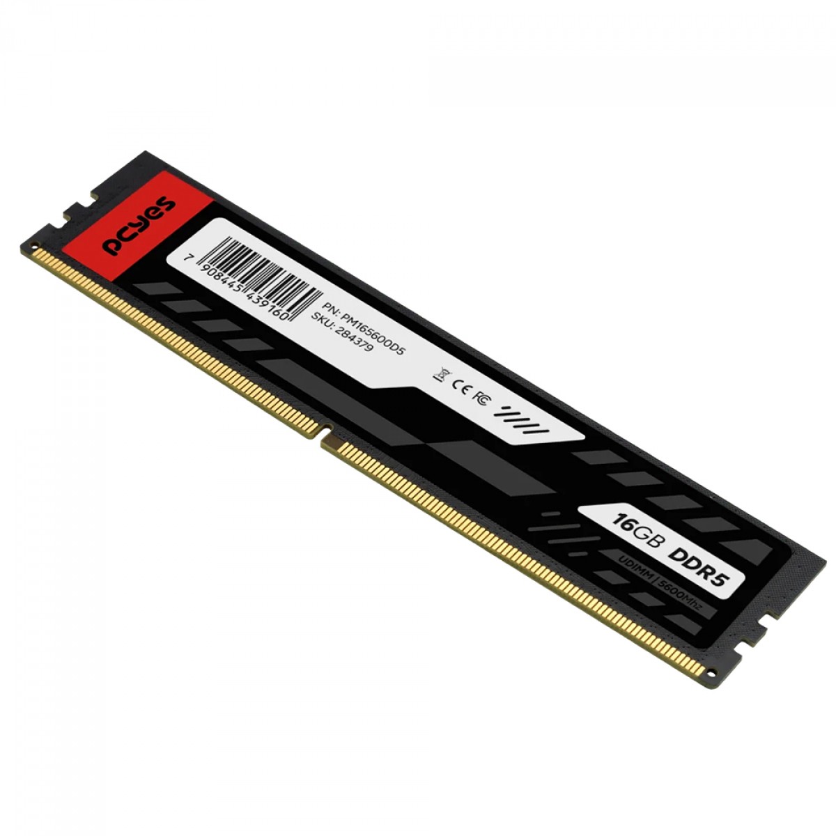 Memória DDR5 PCYes, 16GB, 5600MHz, Preto, PM165600D5