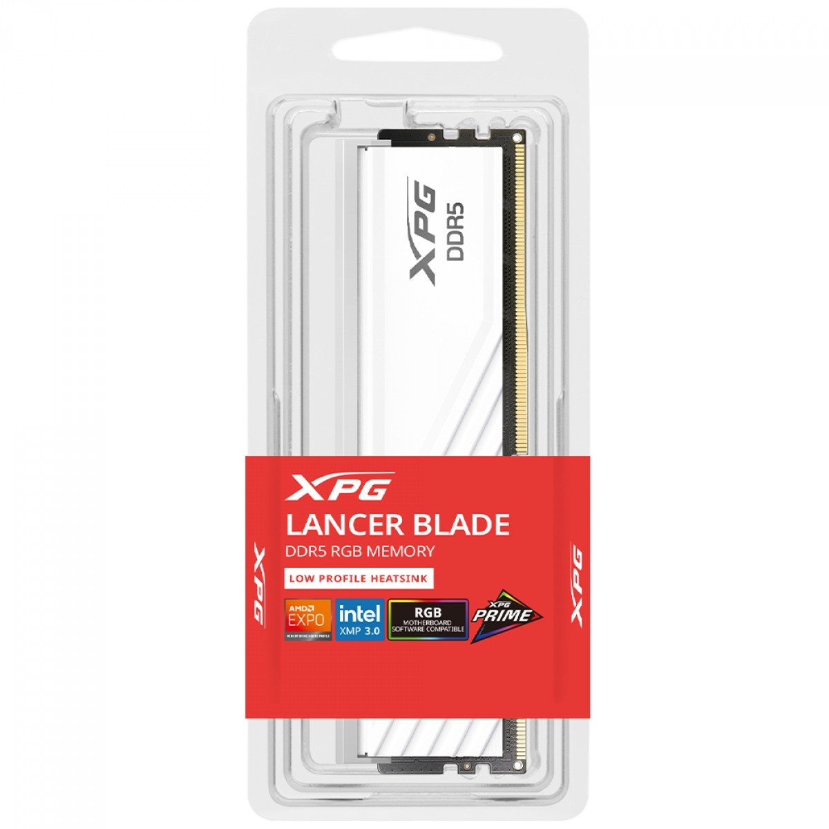 Memória DDR5 XPG Lancer Blade RGB, 16GB, 6000MHz, White, AX5U6000C4816G-SLABRWH