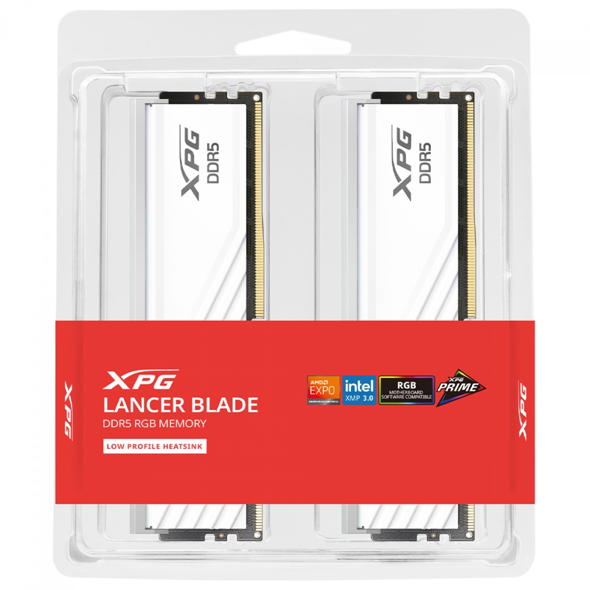 Memória DDR5 XPG Lancer Blade RGB, 32GB (2x16GB), 6000MHz, White, AX5U6000C4816G-DTLABRWH