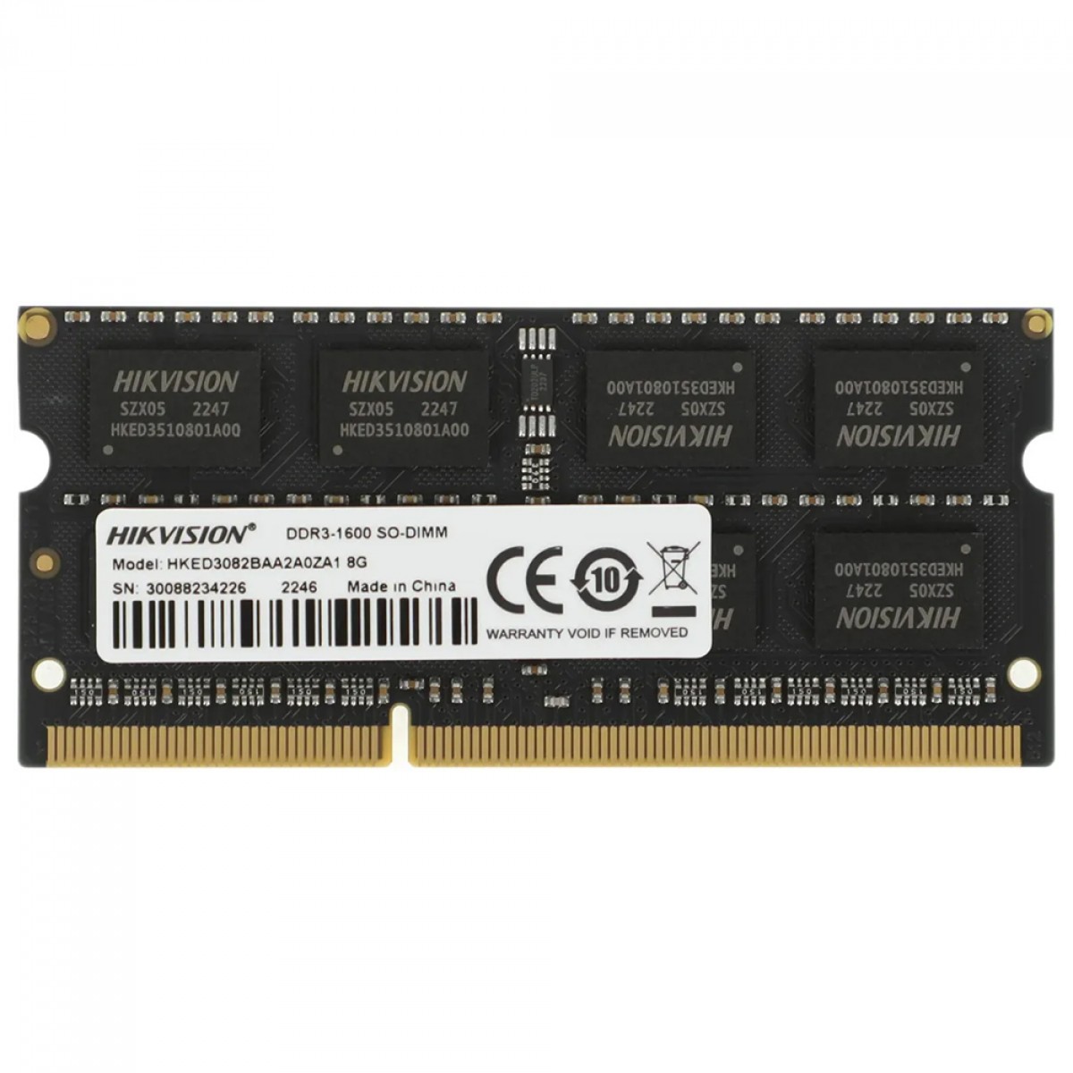 Memória Para Notebook DDR3 Hikvision, 8GB, 1600MHz, Black, HKED3082BAA2A0ZA1