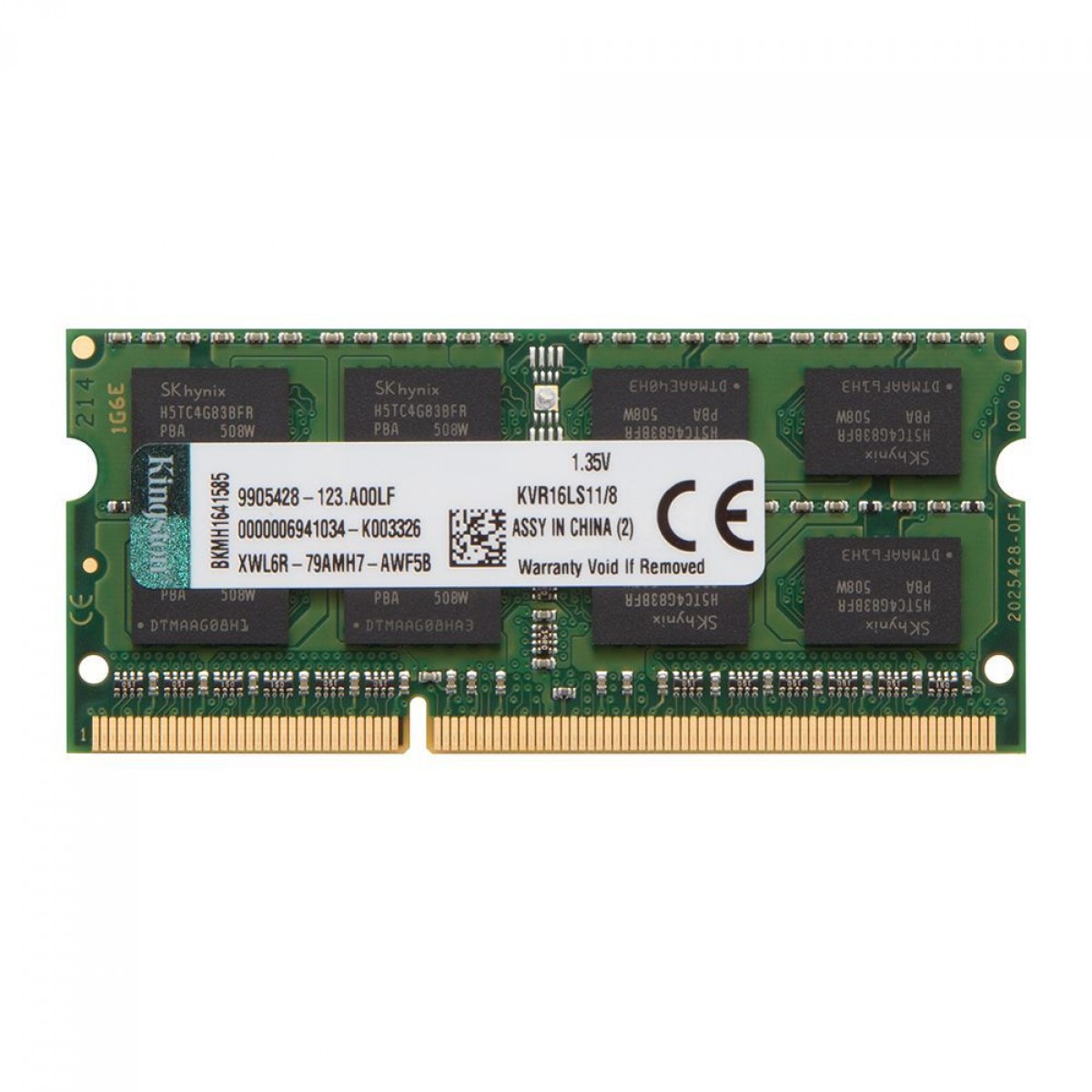 Memória para Notebook DDR3L Kingston, 8GB, 1600MHz, KVR16LS11/8WP