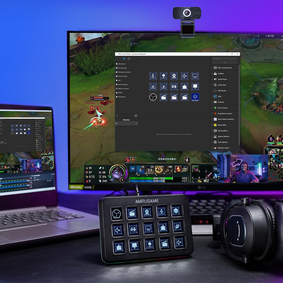 Mesa Controladora Fifine Ampligame D6, 15 Teclas, RGB, Preto