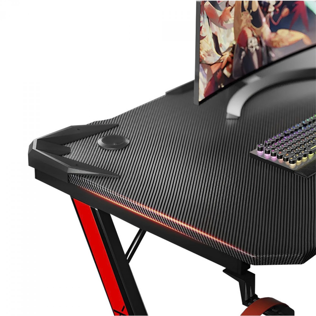 Mesa Gamer BRX Evo Palace, Com Suporte Para Headset e Copo, Black, 51056711