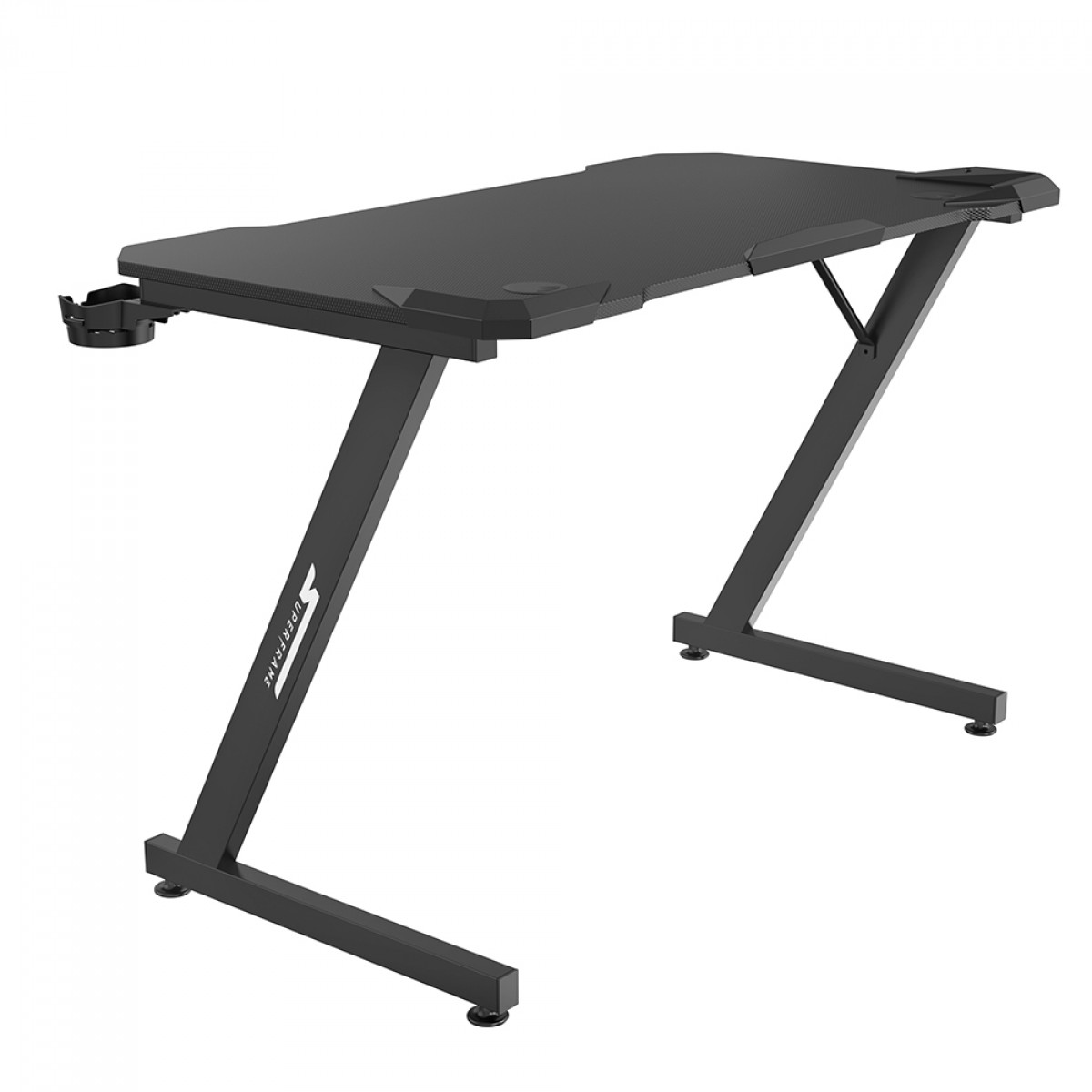 Mesa Gamer SuperFrame Epic, Com Suporte Para Headset e Copo, Black, SF-TB-EP11060BF