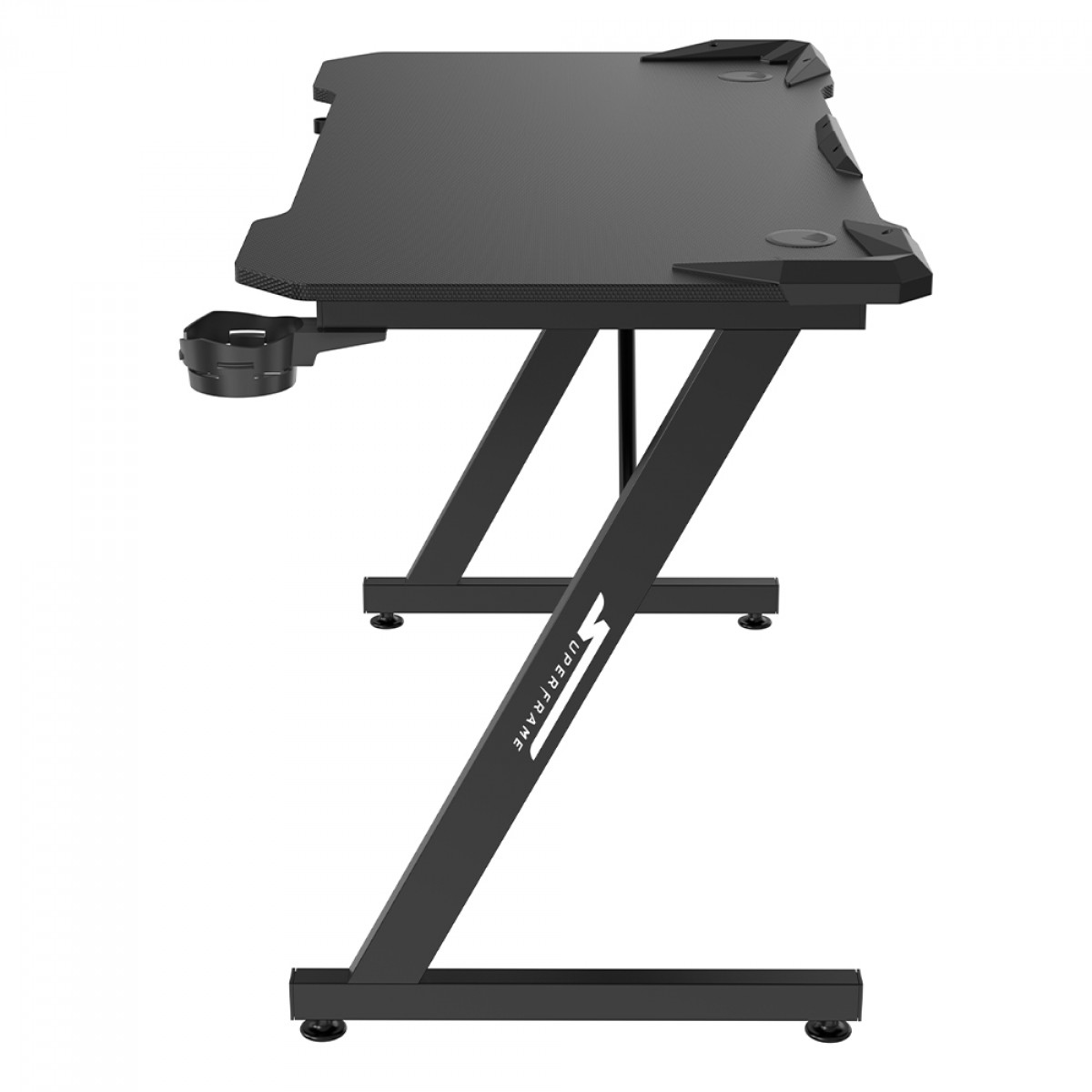 Mesa Gamer SuperFrame Epic, Com Suporte Para Headset e Copo, Black, SF-TB-EP11060BF