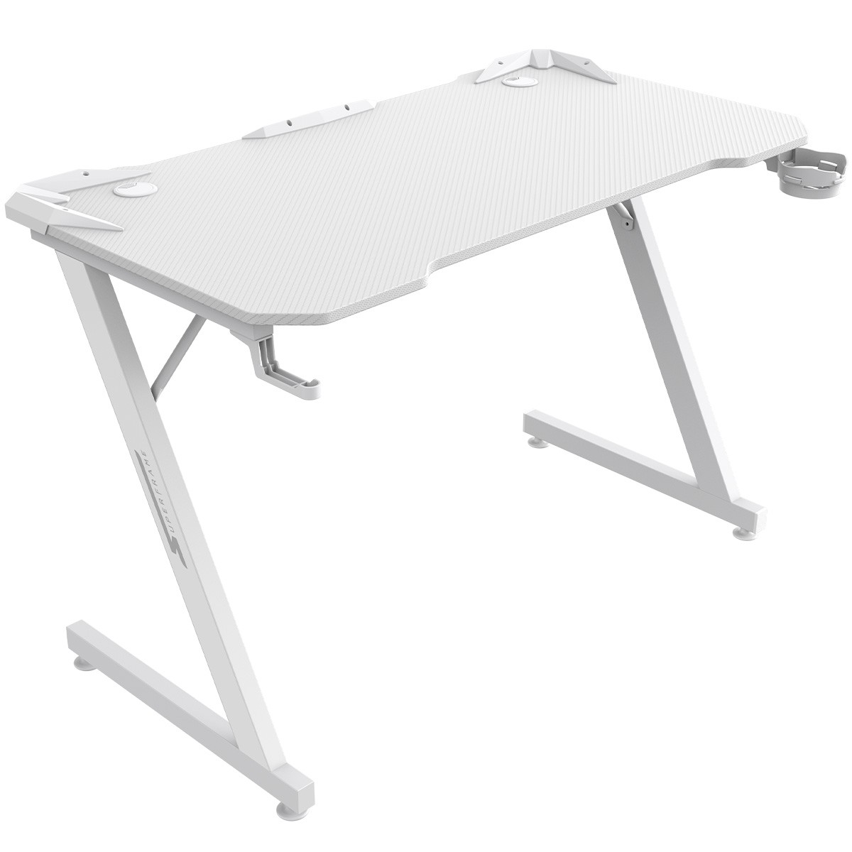 Mesa Gamer SuperFrame Epic, Com Suporte Para Headset e Copo, Branco, SF-TB-EP11060WF