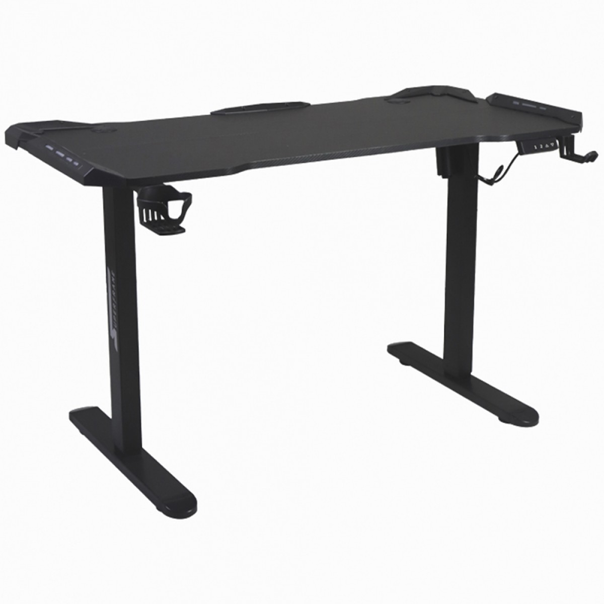Mesa Gamer SuperFrame Epic Pro, RGB, Altura Ajustável, Com Suporte Para Headset e Copo, Black, SF-TB-12060BA