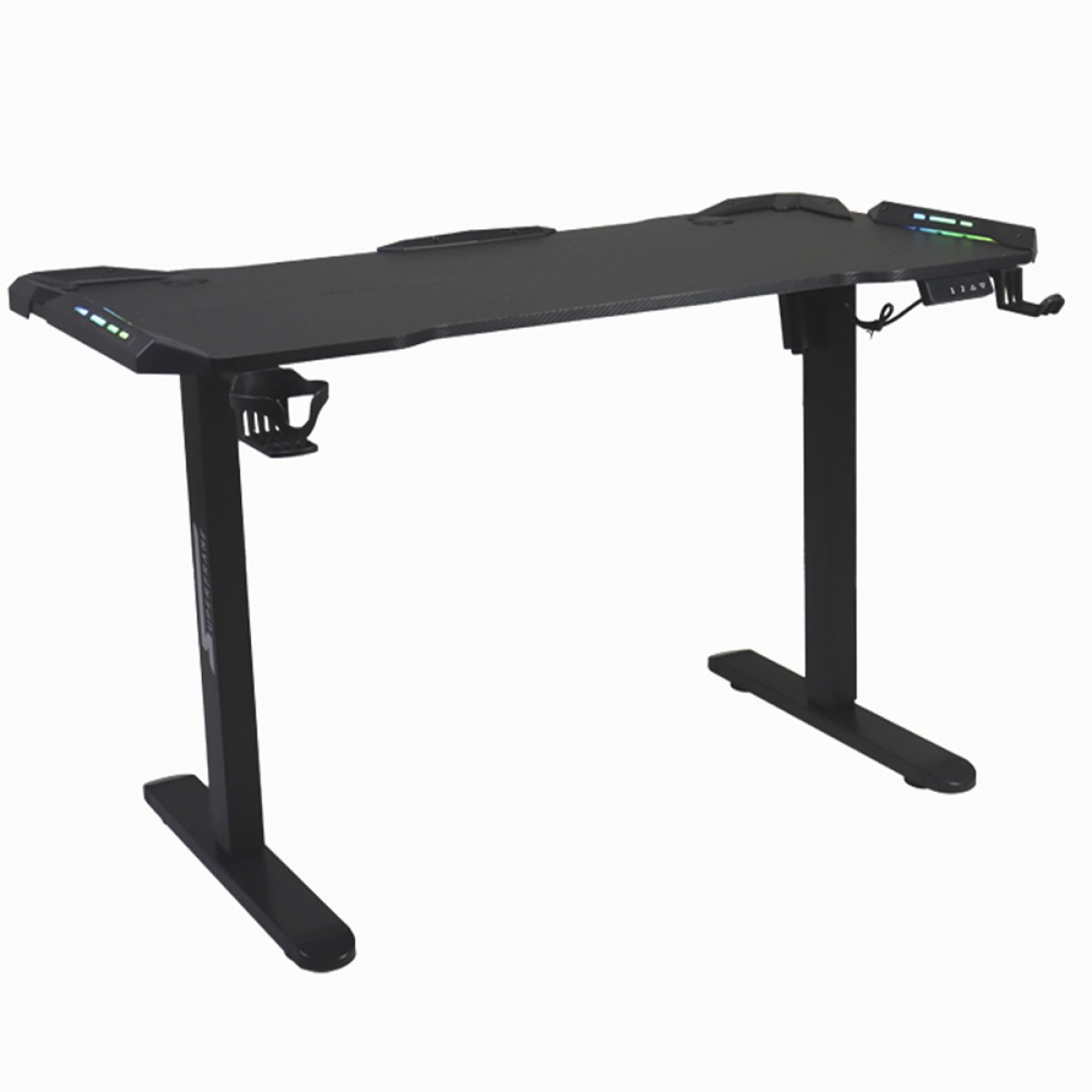 Mesa Gamer SuperFrame Epic Pro, RGB, Altura Ajustável, Com Suporte Para Headset e Copo, Black, SF-TB-12060BA