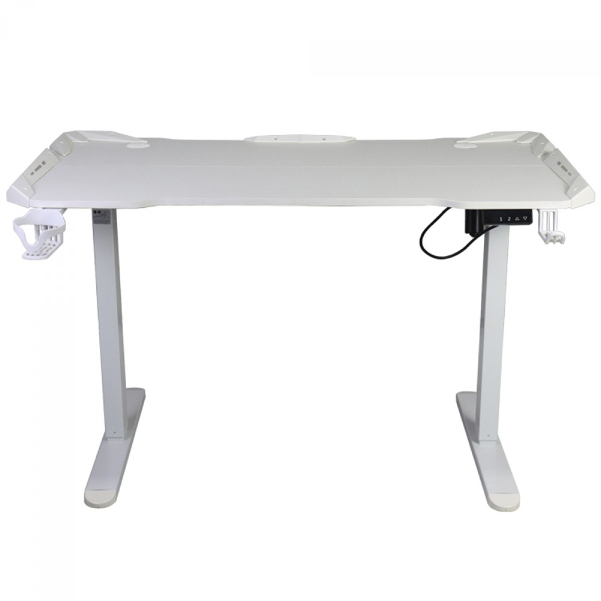 Mesa Gamer SuperFrame Epic Pro, RGB, Altura Ajustável, Com Suporte Para Headset e Copo, White, SF-TB-12060WA