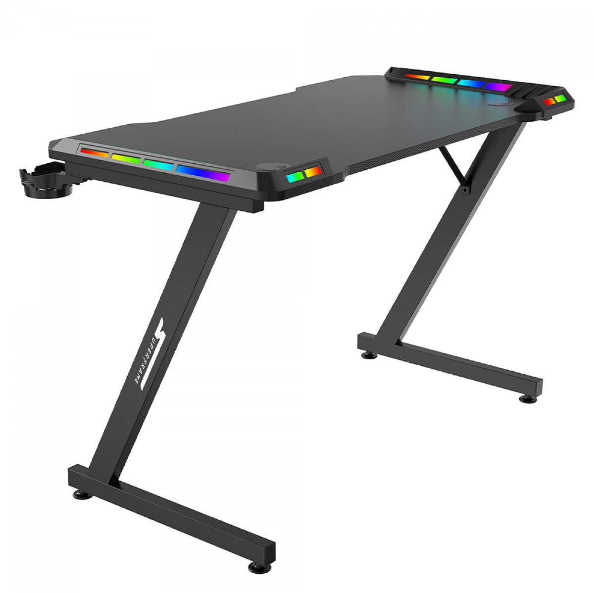 Mesa Gamer SuperFrame Epic RGB, Com Suporte Para Headset e Copo, Black, SF-TB-EP11060BF RGB