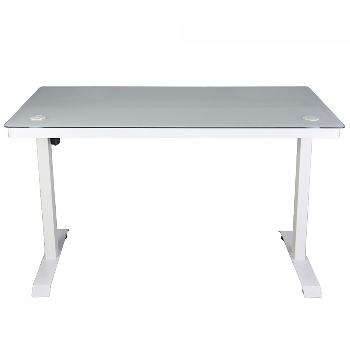 Mesa Gamer SuperFrame PrimeX, Vidro Temperado, Ajuste Elétrico, Com Gaveta, Branca, SF-TB-PX12060WA