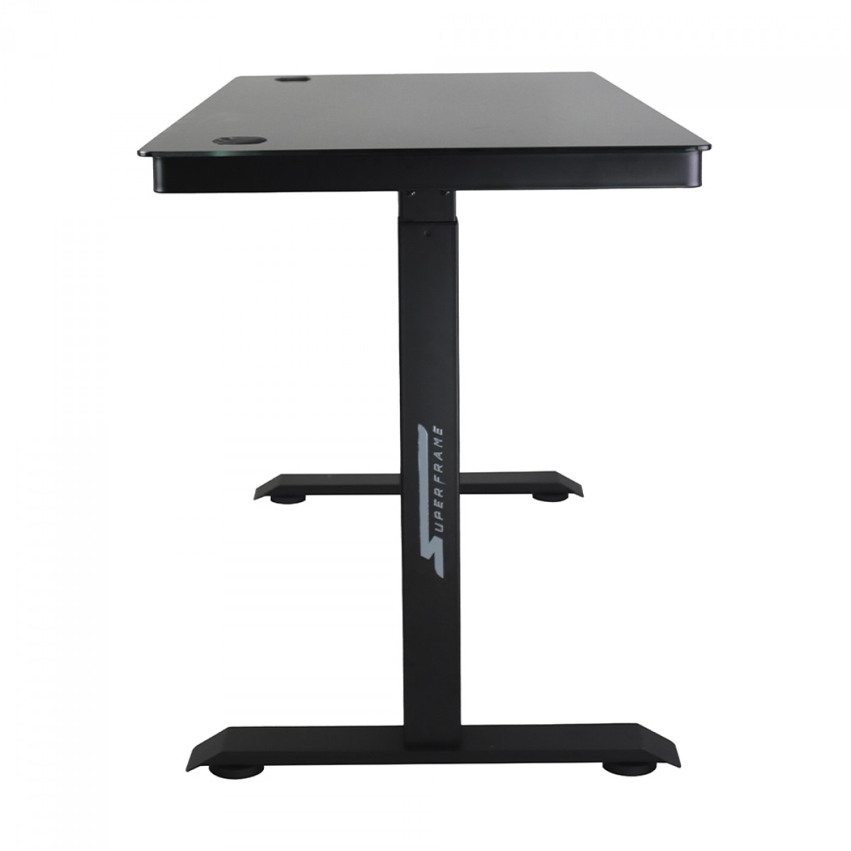 Mesa Gamer SuperFrame PrimeX, Vidro Temperado, Altura Ajustável, Com Gaveta, Preta, SF-TB-PX12060BA