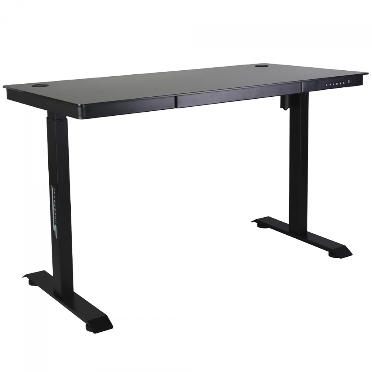 Mesa Gamer SuperFrame PrimeX, Vidro Temperado, Altura Ajustável, Com Gaveta, Preta, SF-TB-PX12060BA