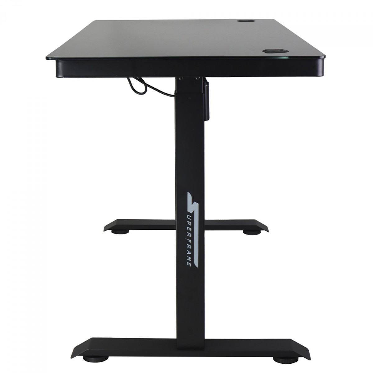 Mesa Gamer SuperFrame PrimeX, Vidro Temperado, Altura Ajustável, Com Gaveta, Preta, SF-TB-PX12060BA