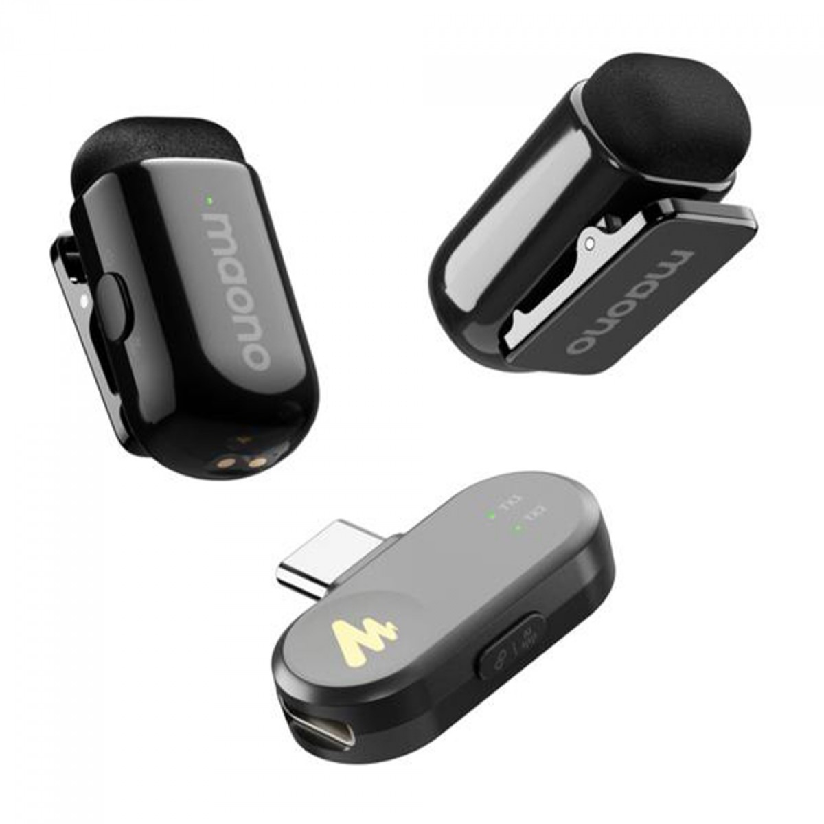 Microfone de Lapela Maono Wave T1 Mini, Wireless, USB Tipo-C, Com Base de Carregamento, WM622