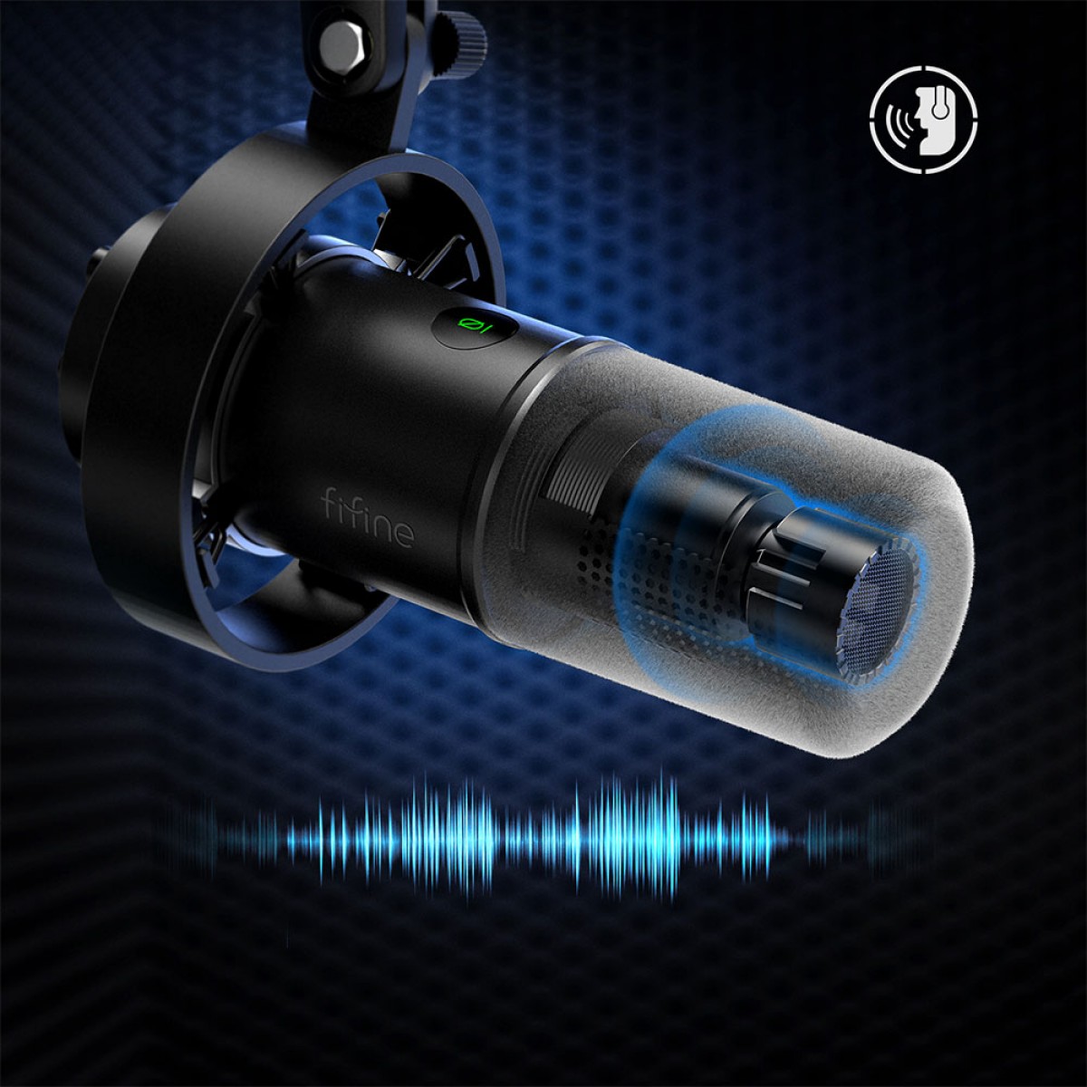 Microfone Dinâmico Fifine K688, USB/XLR, Black