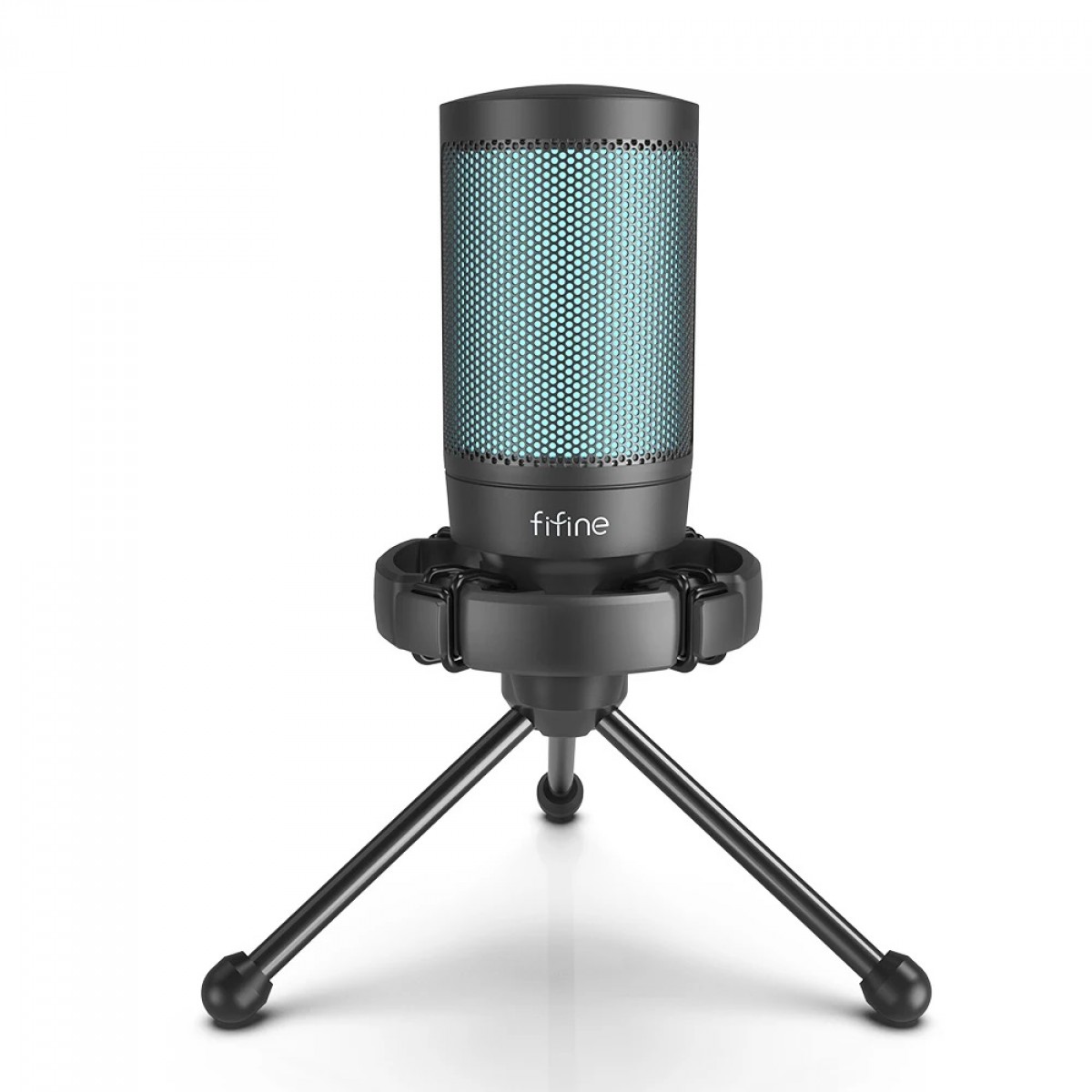 Microfone Gamer Condensador Fifine SuperFrame Edition SFM2, USB, RGB, Black
