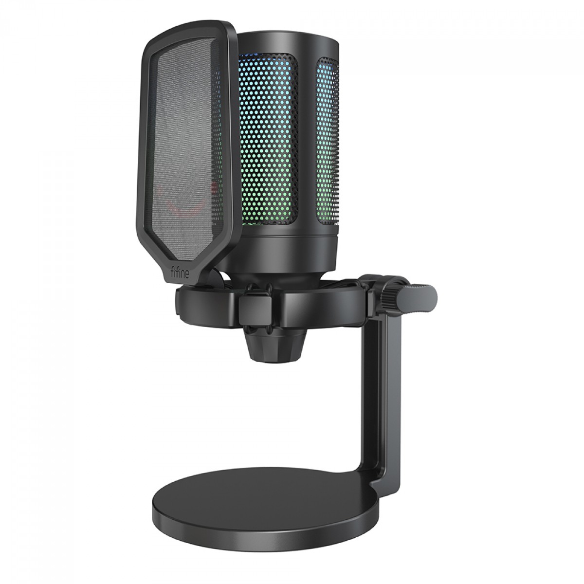 Microfone Gamer Fifine Ampligame A6NEO, RGB, USB, Black