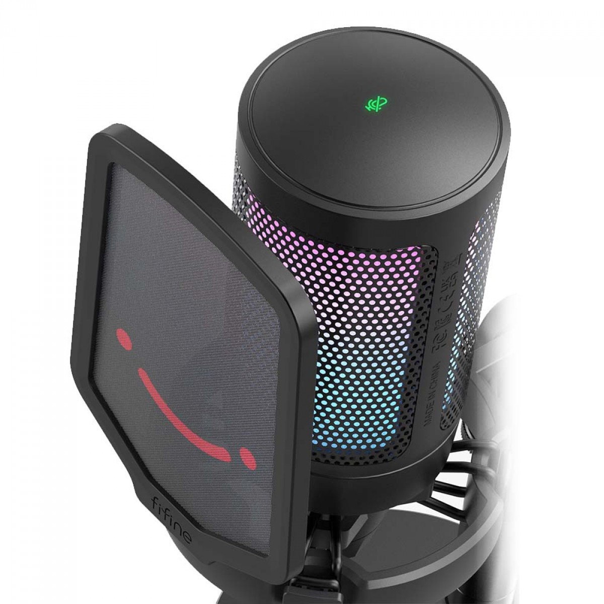 Microfone Gamer Fifine Ampligame A6NEO, RGB, USB, Black