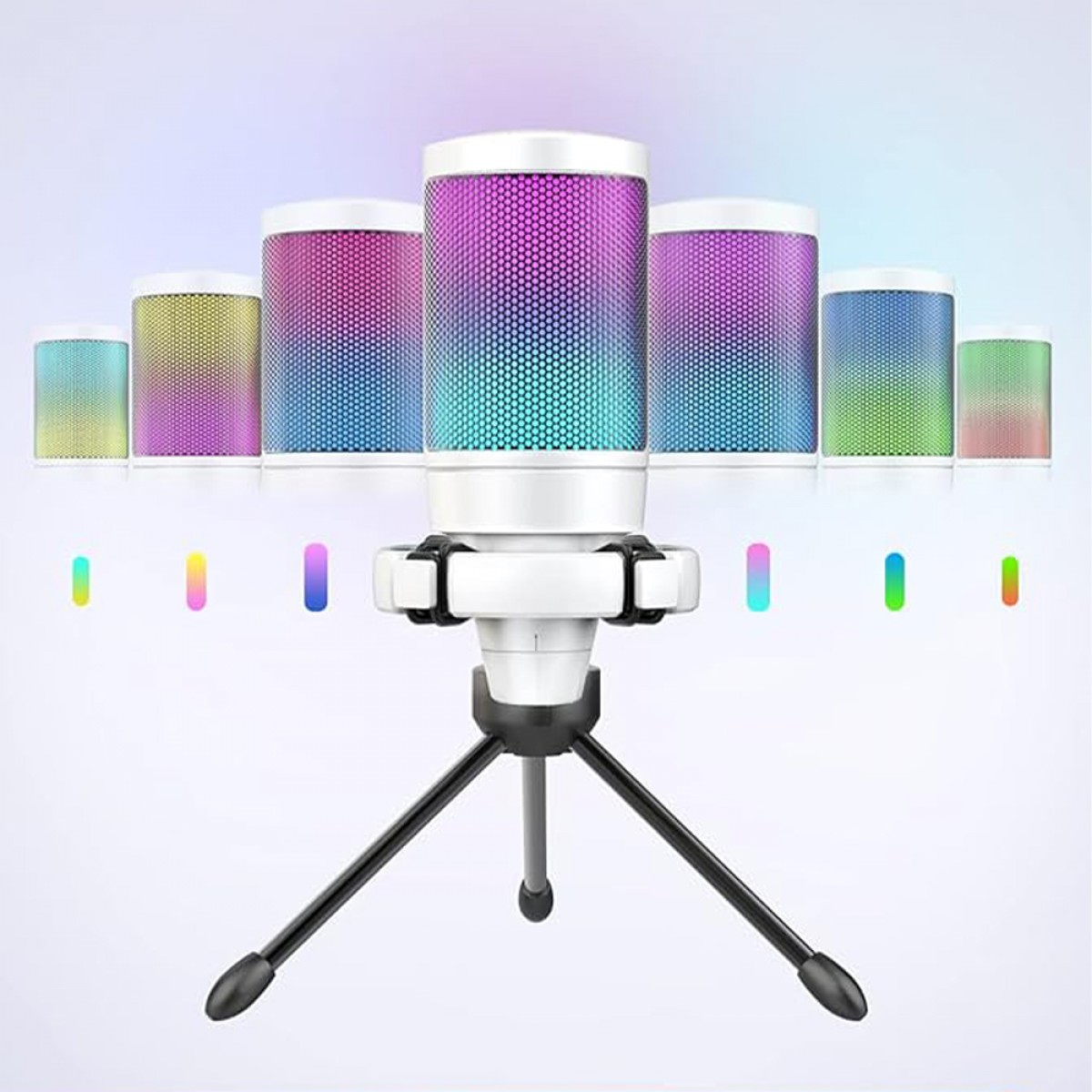 Microfone Gamer Fifine Ampligame A6V, RGB, USB, White, A6V-WHITE