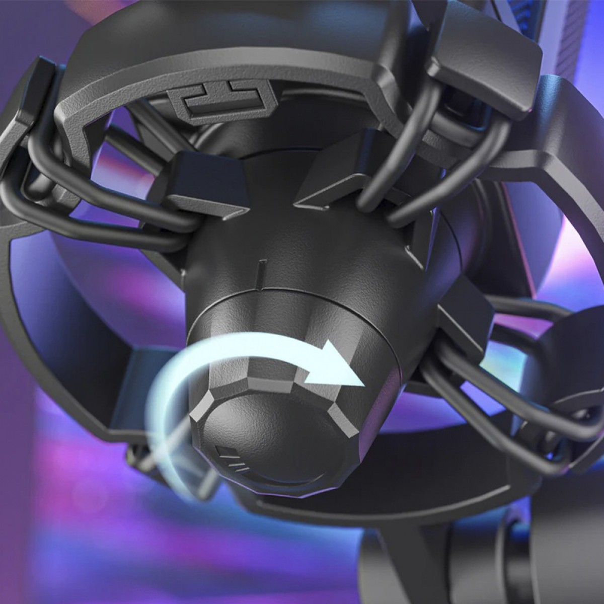 Microfone Gamer Fifine Ampligame Q6T, RGB, USB, Black, Com Braço Articulado