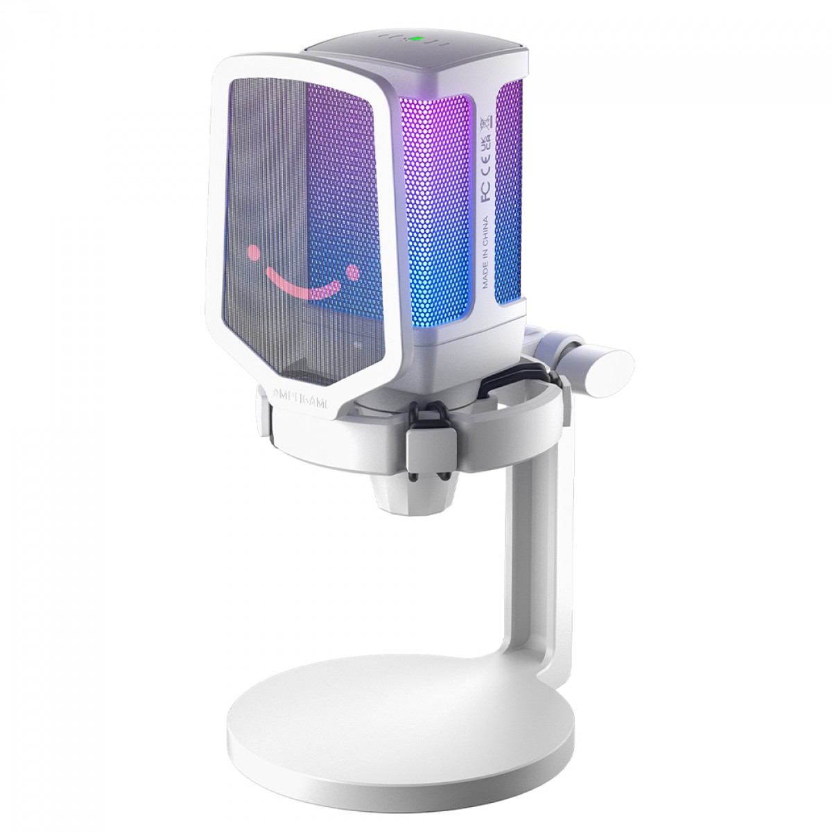 Microfone Gamer Fifine Ampligame Q6W, RGB, USB, White