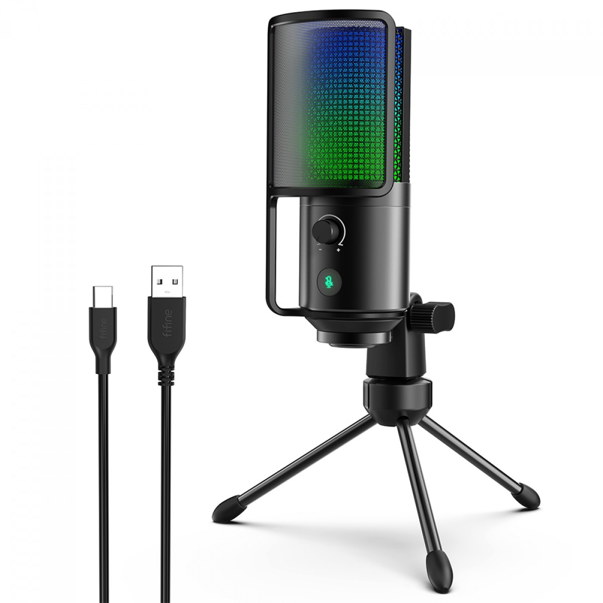 Microfone Gamer Fifine K669-PRO 2, RGB, USB, Black