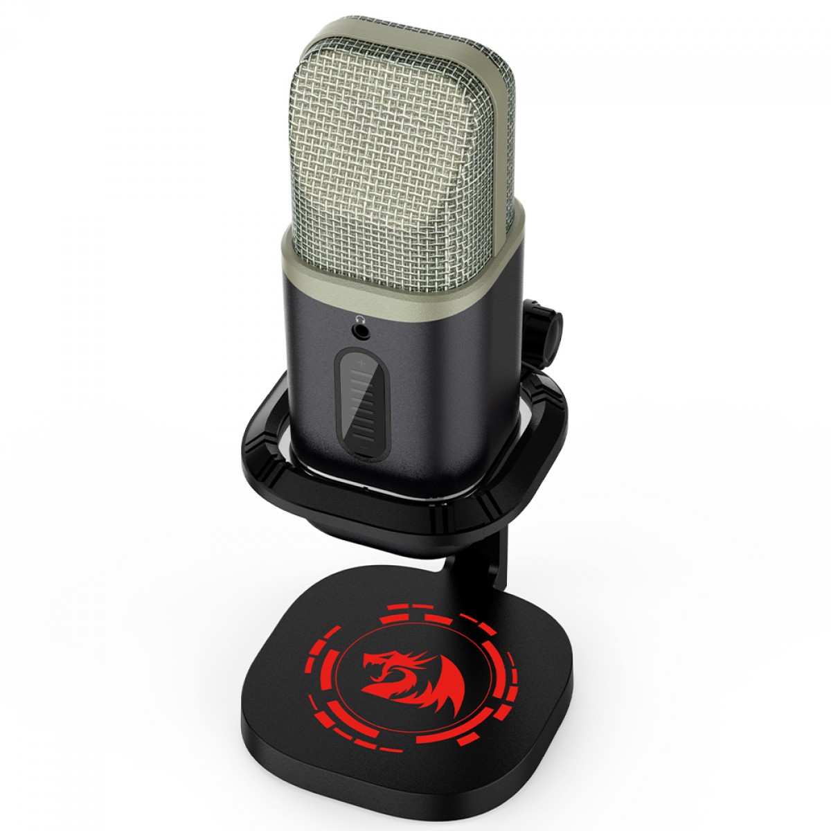 Microfone Gamer Redragon Echowave, RGB, Condensador, USB Tipo-C, Preto, GM305
