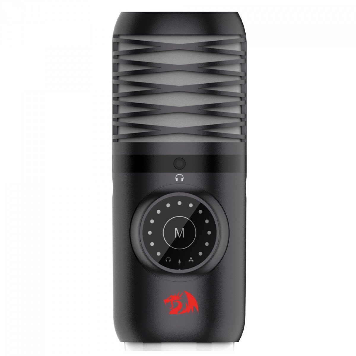 Microfone Gamer Redragon Stellaris, RGB, Condensador, USB Tipo-C, Preto, GM306