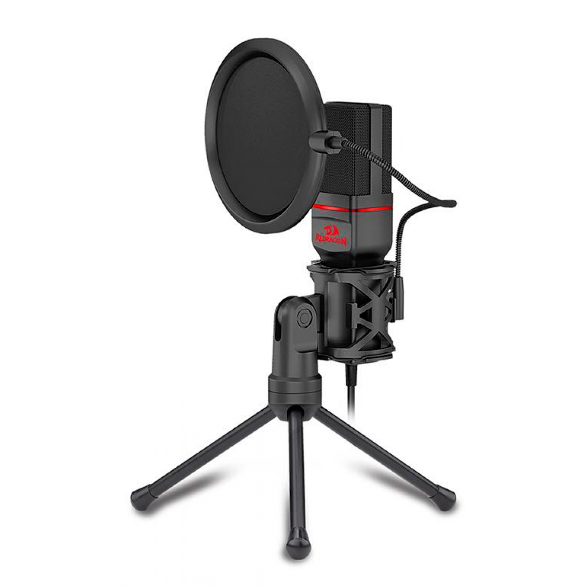 Microfone Gamer Streamer Redragon Seyfert C/ Tripé, 3.5MM, Black, GM100