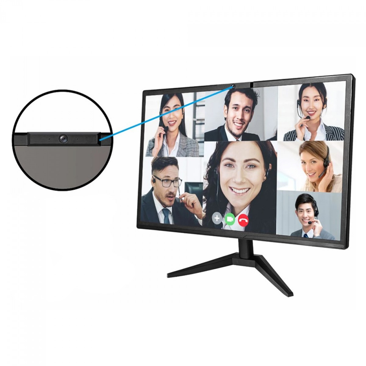 Monitor BRX, 21.5 Pol, 75Hz, Com Webcam e Microfone, HDMI/VGA, VESA, Preto, MBRX215BKWC