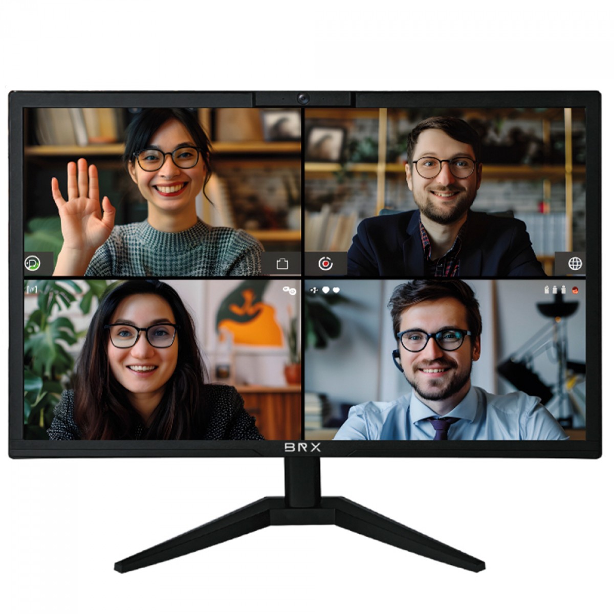 Monitor BRX, 21.5 Pol, 75Hz, Com Webcam e Microfone, HDMI/VGA, VESA, Preto, MBRX215BKWC