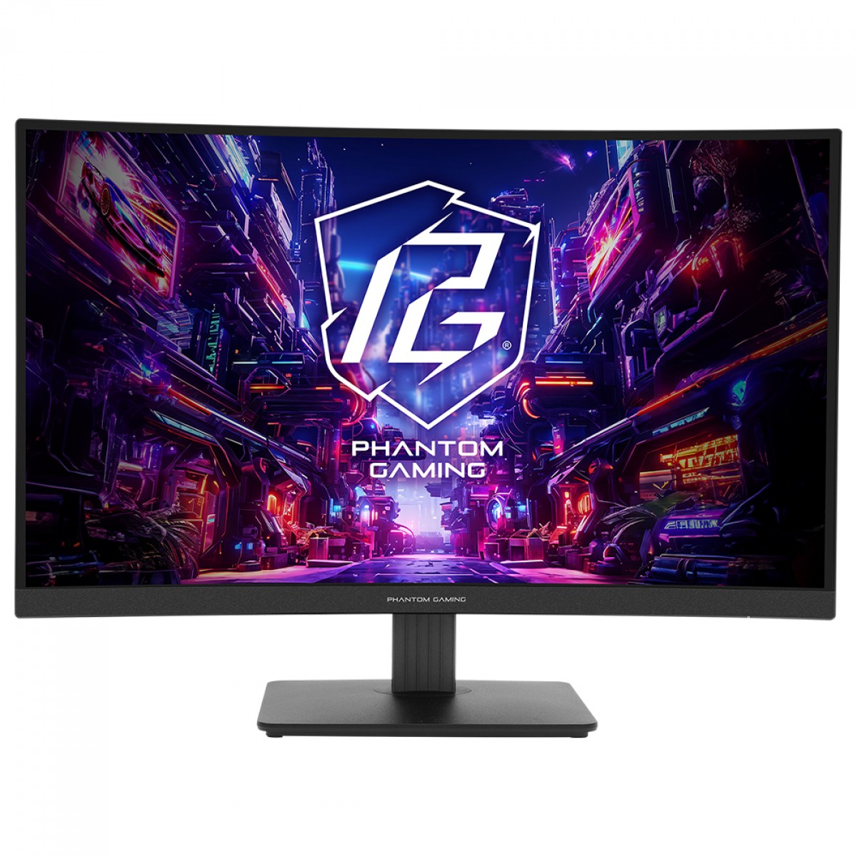 Monitor Gamer ASRock Phantom Gaming PG27QRT1B, 27 Pol, Curvo, QHD, 1ms, 180hz, 132% sRGB, VA, FreeSync, HDMI/DP - Open Box