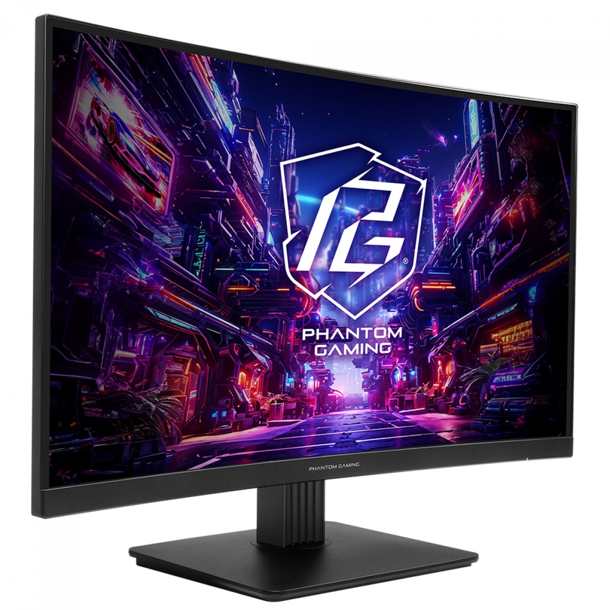 Monitor Gamer ASRock Phantom Gaming PG27QRT1B, 27 Pol, Curvo, QHD, 1ms, 180hz, 132% sRGB, VA, FreeSync, HDMI/DP - Open Box