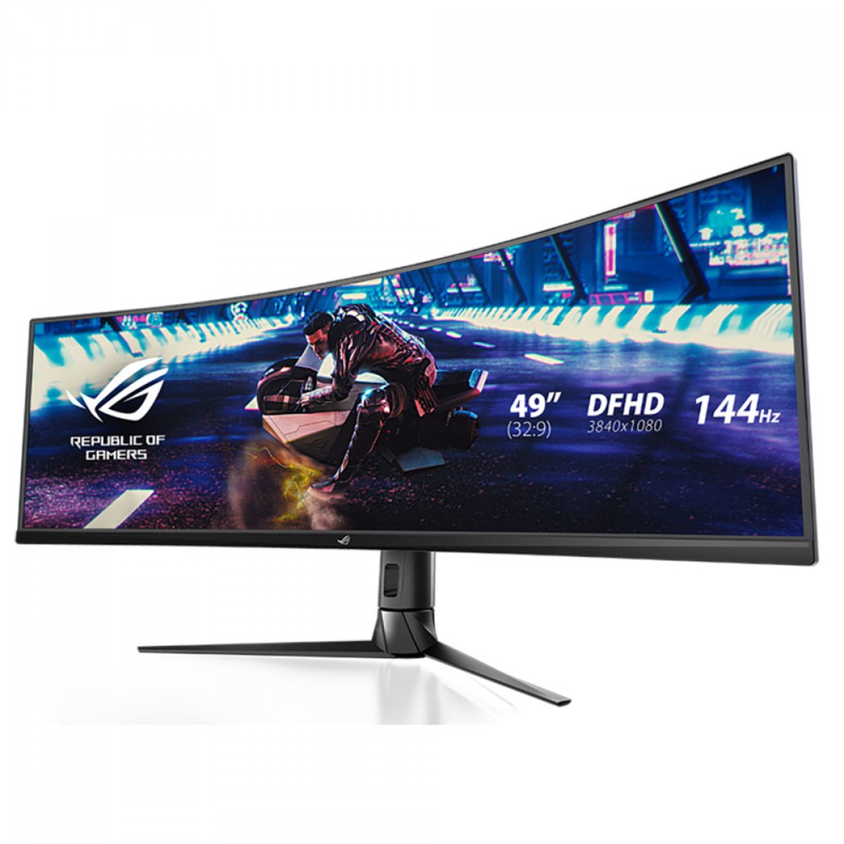 Monitor Gamer Asus ROG Strix XG49VQ, 49 Pol, UltraWide, Curvo, DFHD, 4ms, 144Hz, 125% sRGB, HDR10, FreeSync 2, HDMI/DP