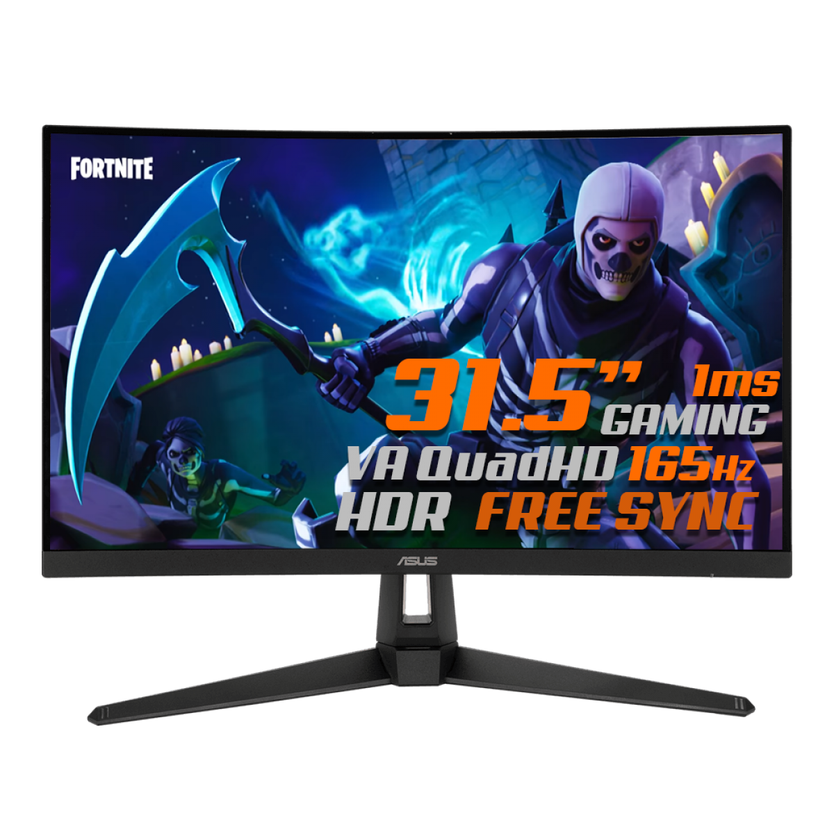 Monitor Gamer ASUS TUF Gaming, 31.5 Pol, Curvo, WideScreen QuadHD, 165Hz, 1ms, HDR10, FreeSync Premium, DP/HDMI, VG32VQ1B