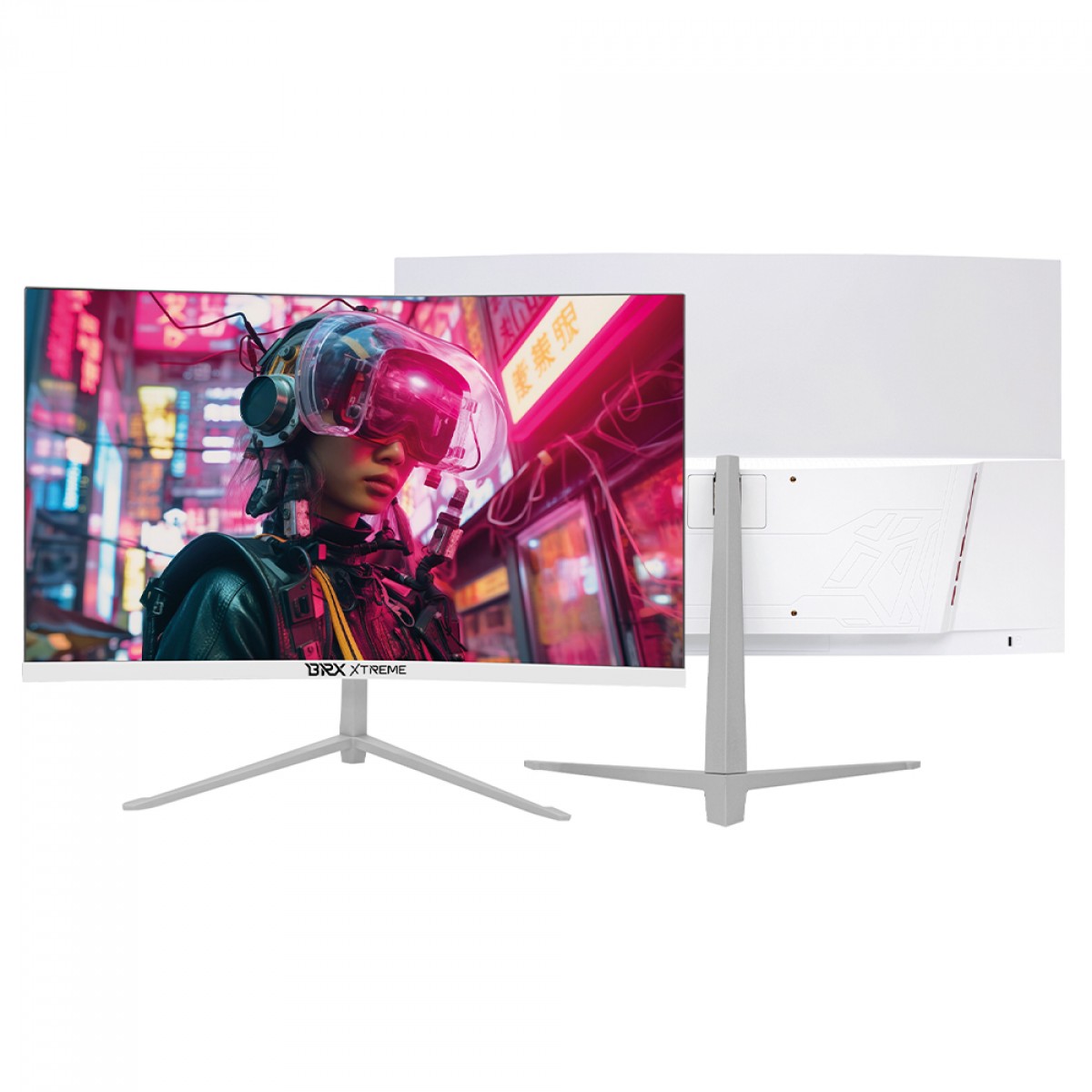 Monitor Gamer BRX Streme, 24 Pol, Full HD, Curvo, 180Hz, VA, HDMI/DP, Branco, MCBRXX24W18H 