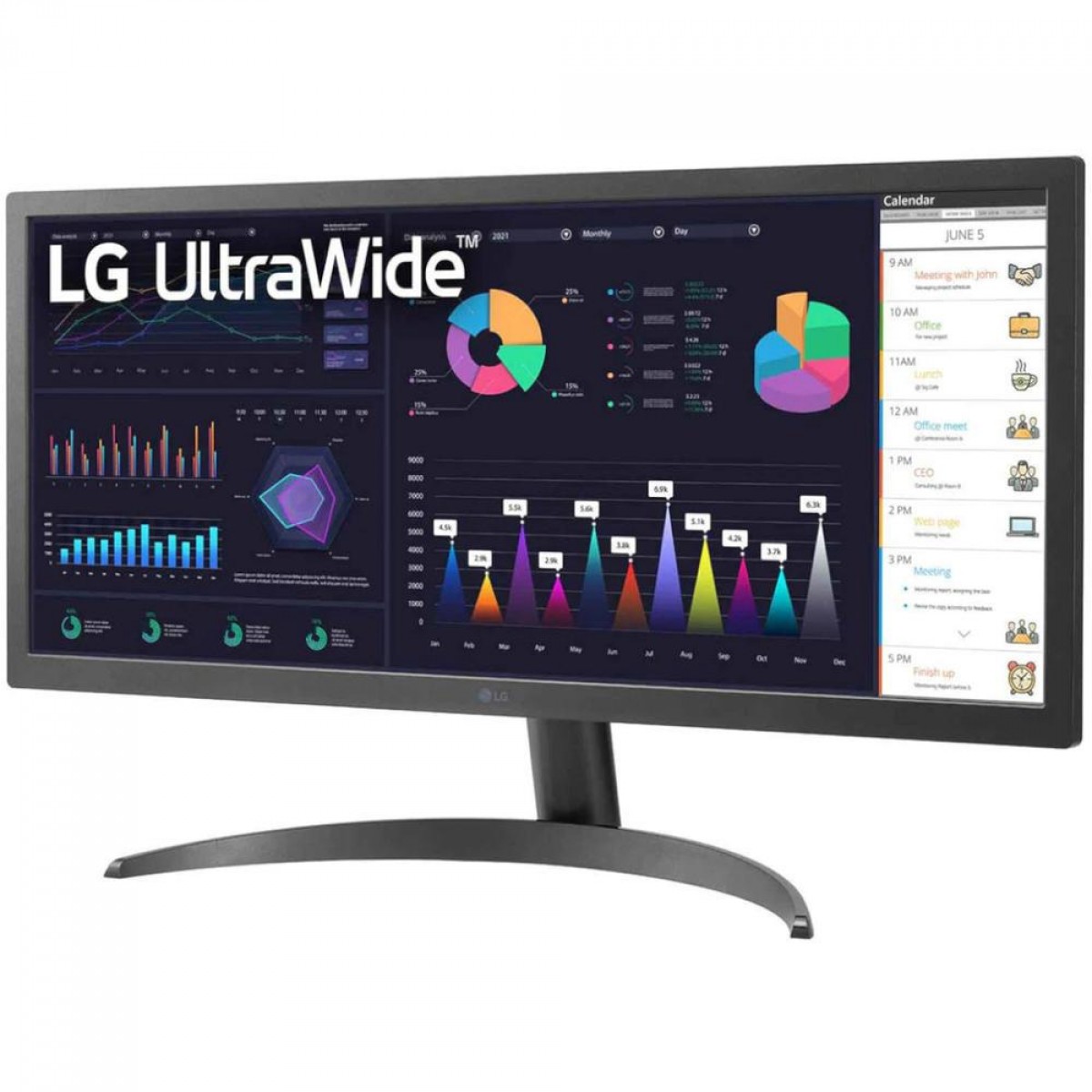 Monitor Gamer LG, 26 Pol, UltraWide, IPS, Full HD, 1ms, HDR, FreeSync, HDMI, 26WQ500-B.AWZM