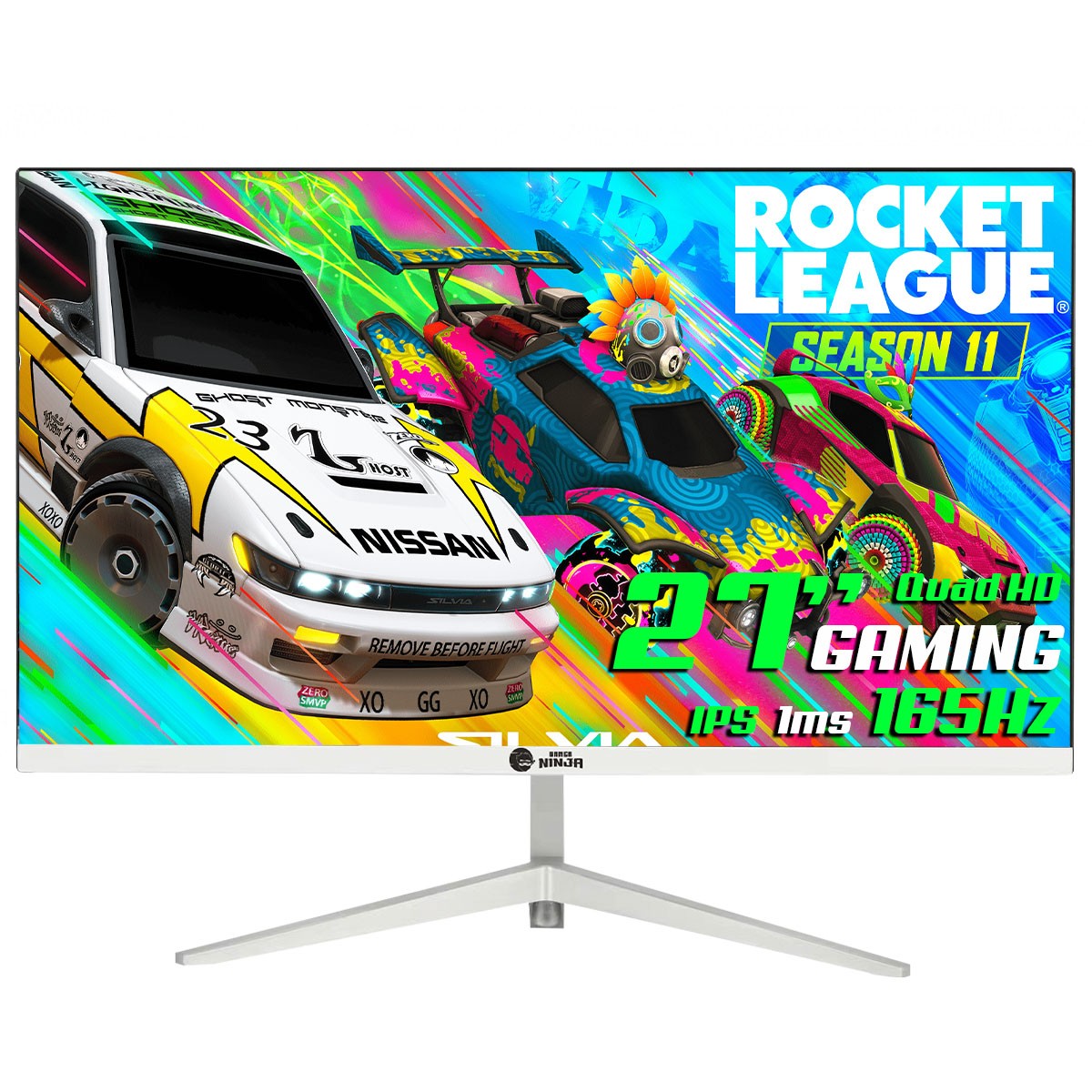 Monitor Gamer Ninja Tenseigan, 27 Pol, Quad HD, IPS, 1ms, 165Hz, HDR, FreeSync, HDMI/DP, White, MGN-008-27W