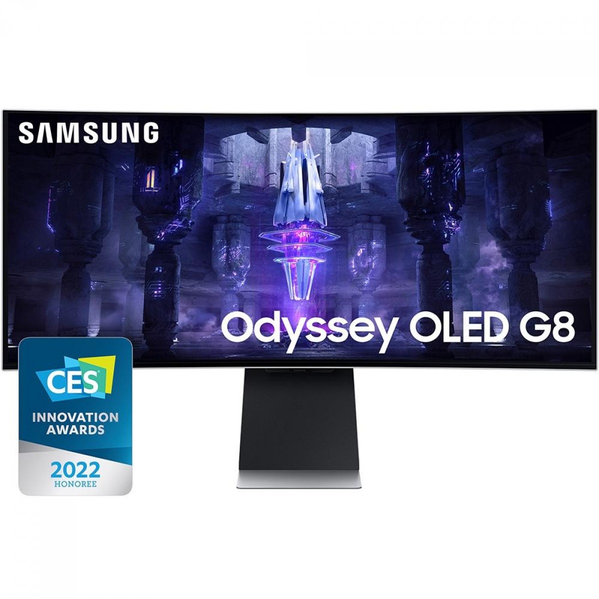 Monitor Gamer Samsung Odyssey OLED G8, 34 Pol, Curvo, WQHD, 0,1ms, 175Hz, HDR, FreeSync Premium, Mini DP/ Micro HDMI, LS34BG850SLXZD