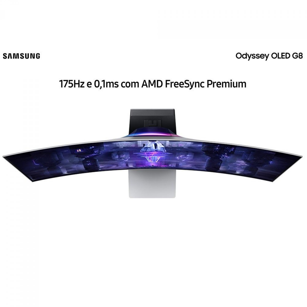 Monitor Gamer Samsung Odyssey OLED G8, 34 Pol, Curvo, WQHD, 0,1ms, 175Hz, HDR, FreeSync Premium, Mini DP/ Micro HDMI, LS34BG850SLXZD