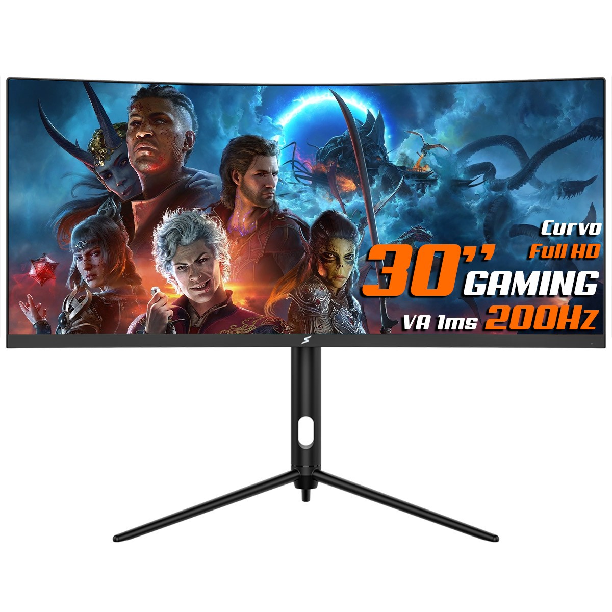 Monitor Gamer SuperFrame Elegance Series, Black, 30 pol, Curvo, UltraWide, Full HD, VA, 1ms, 200Hz, FreeSync, HDMI/DP, SFEF-3015-B