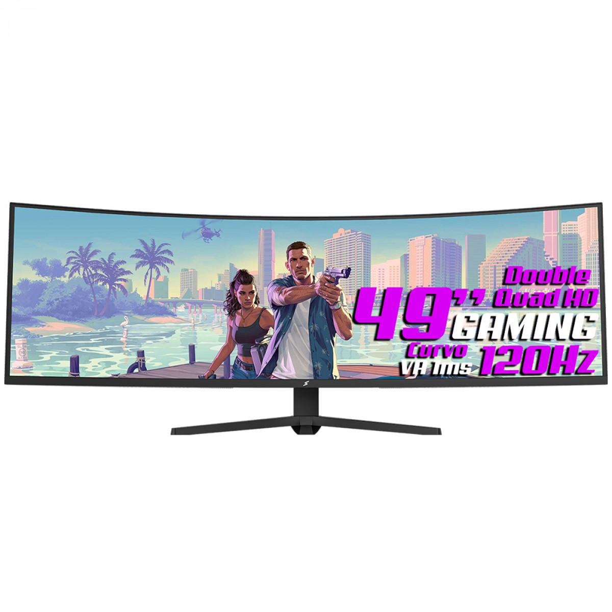 Monitor Gamer SuperFrame Enterprise Pro, 49 Pol, Curvo, UltraWide, Double Quad HD, VA, 1ms, 120Hz, FreeSync, SFECB-49120-QHD