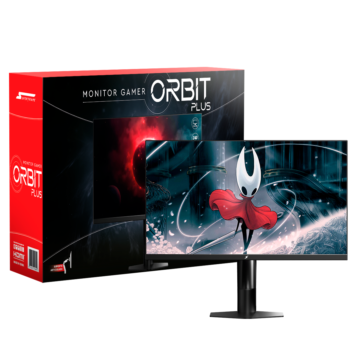 Monitor Gamer SuperFrame Orbit Plus, 27 Pol, Quad HD, 240Hz, IPS, 1ms, 115% sRGB, FreeSync/G-Sync, HDMI/DP, Preto, SFOFB-27240-QHD-PRO