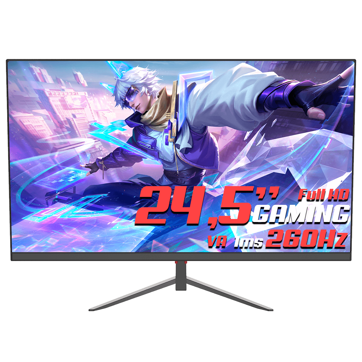 Monitor Gamer SuperFrame Precision, 24,5 Pol, Full HD, VA, 1ms, 260Hz, FreeSync/G-Sync, HDMI/DP, Preto, SFPFB-24260-FHD