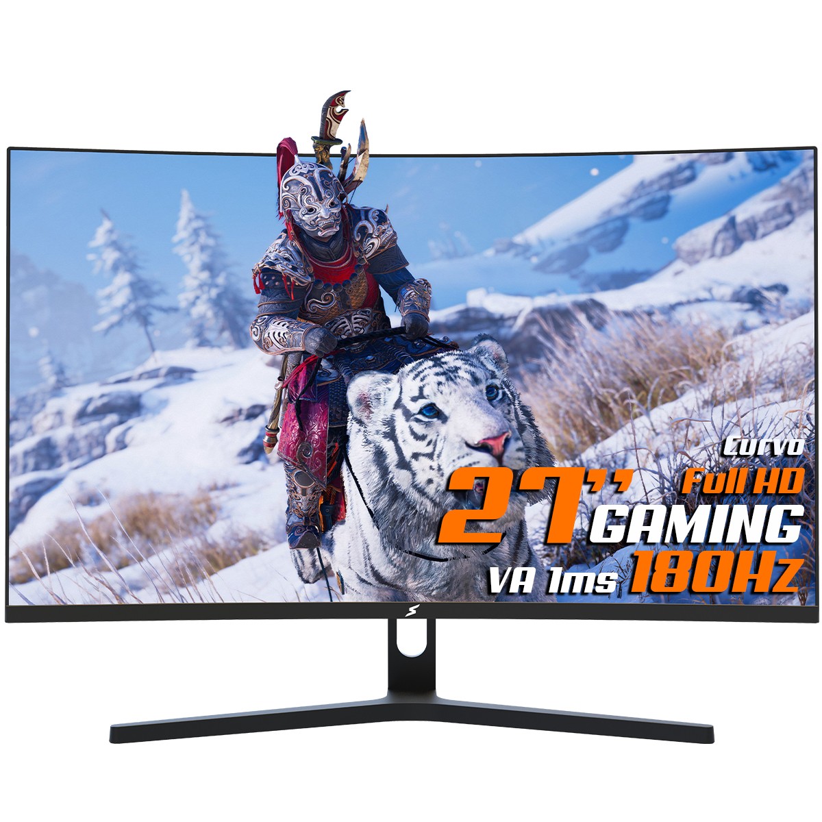 Monitor Gamer SuperFrame Precision, 27 Pol, Curvo, Full HD, 1ms, 180Hz, FreeSync, HDMI/DP, Preto, SFPCB-27180-FHD
