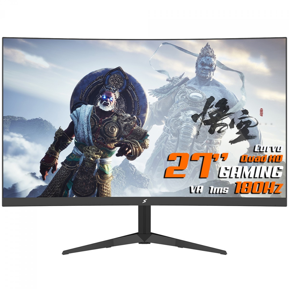 Monitor Gamer SuperFrame Precision, 27 Pol, Curvo, Quad HD, RGB, Fast VA, 124.4% sRGB, FreeSync/G-Sync, 1ms, 180Hz, HDMI/DP, Preto, SFPCB-27180-QHD