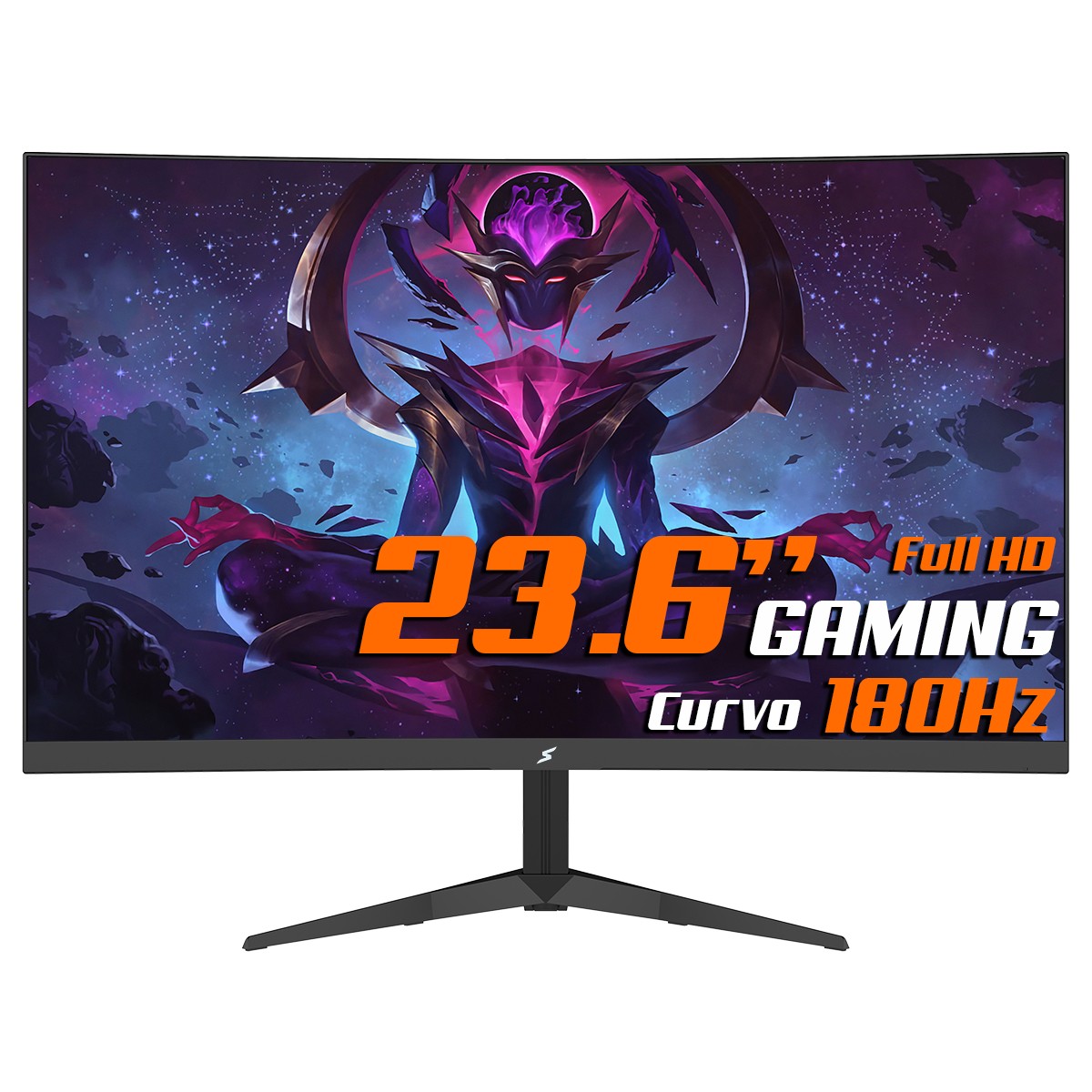 Monitor Gamer SuperFrame Precision Ultra V4, 23.6 Pol, Curvo, Full HD, VA, 180Hz, RGB, FreeSync/G-Sync, HDMI/DP, SFPCCB-24180-FHD