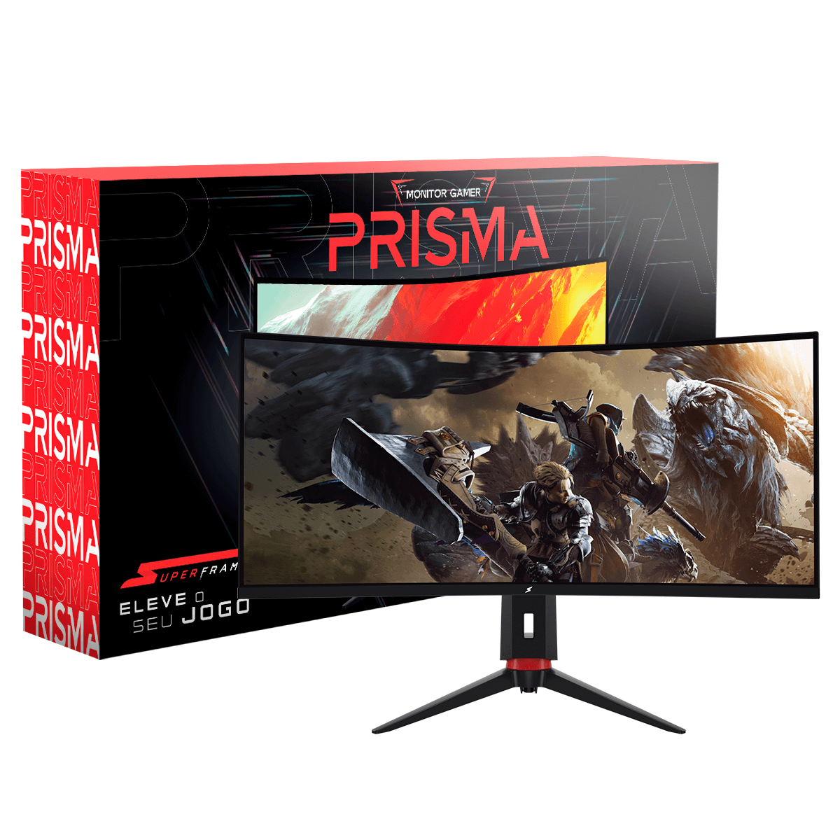 Monitor Gamer SuperFrame Prisma, 34 Pol, Curvo, Quad HD, 1ms, 180Hz, 119% sRGB, HDR, FreeSync, HDMI/DP, SFPCB-34180-QHD